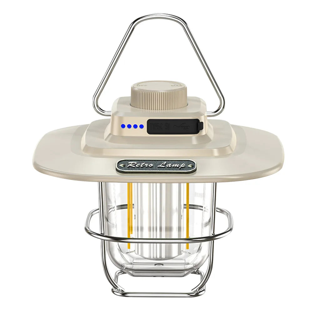 RetroLuxe - Lampe de Camping Vintage Rechargeable