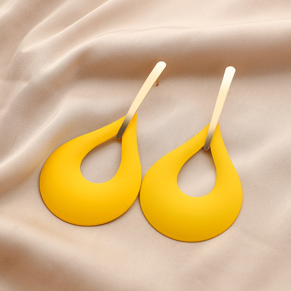 Boucles d'Oreilles Goutte Colorée Artistique Design Unique
