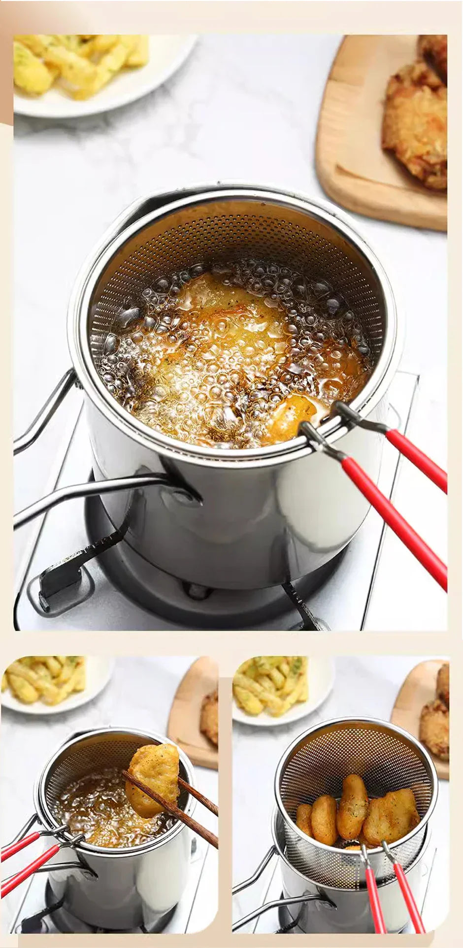 CrispMaster - Friteuse Compacte en Inox pour Snacks Croustillants