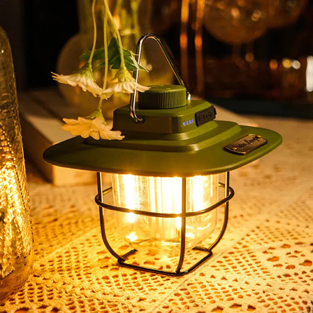 NostalgiaGlow - Lanterne LED Rétro Rechargeable