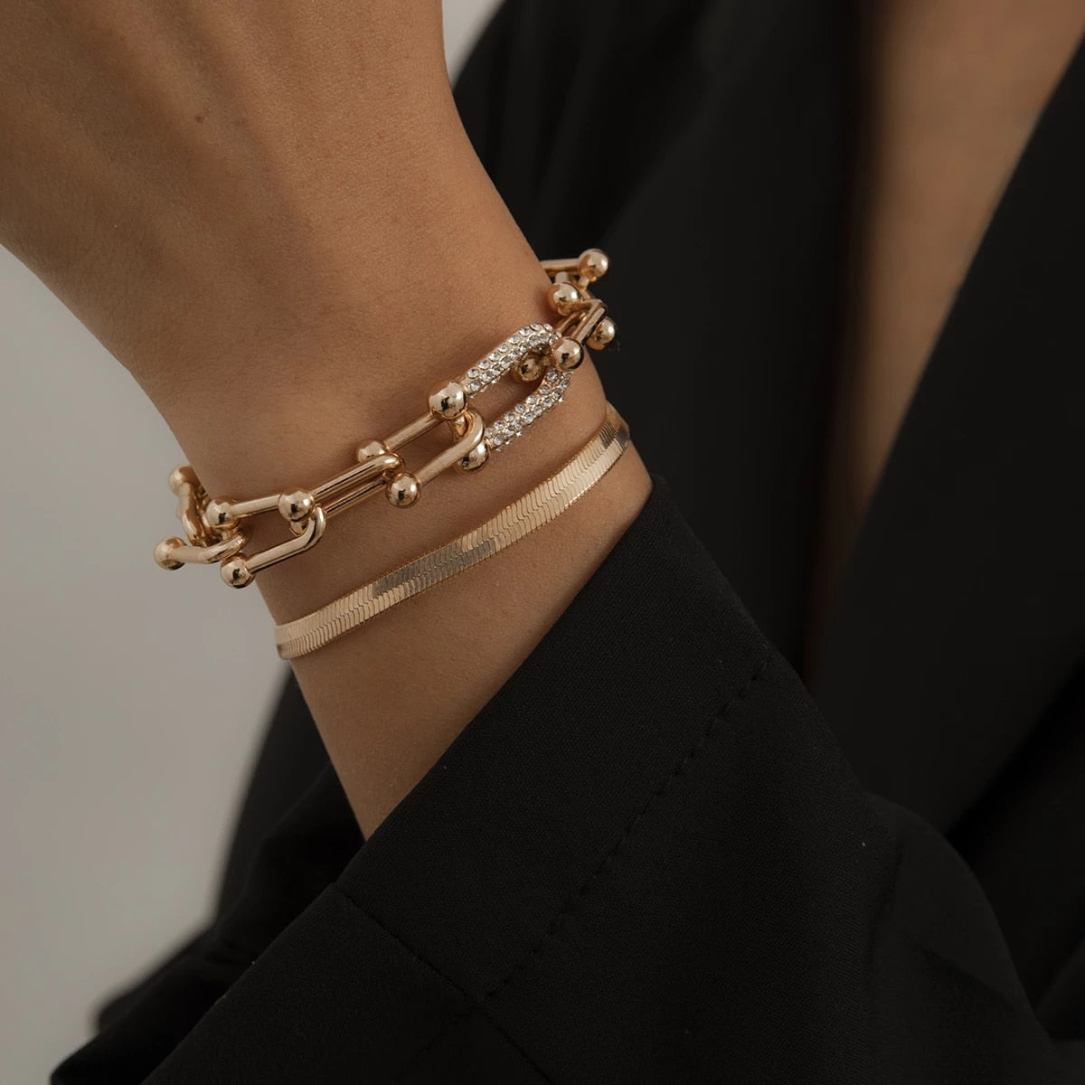 Duo Bracelets Élégants - Set 2 Pièces Or ou Argent