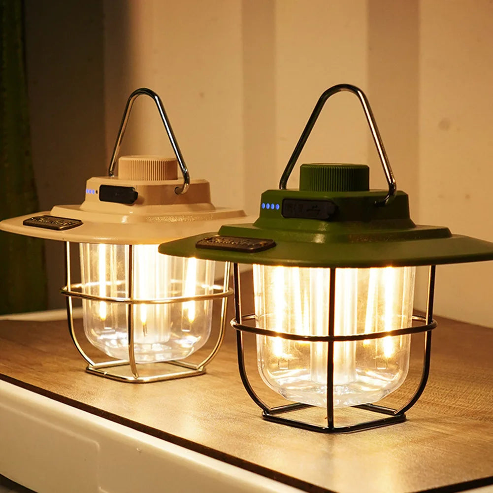 RetroLuxe - Lampe de Camping Vintage Rechargeable