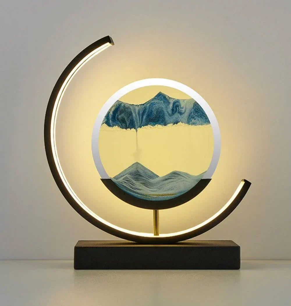 SableLumière | Élégante Lampe Decorative pour Salon en Sable Apaisant 2