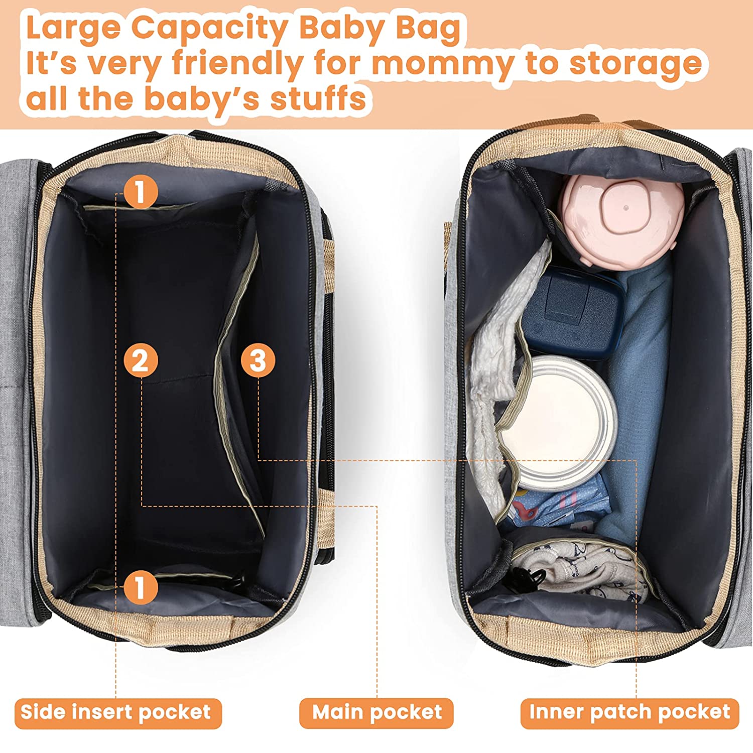 Sac à Langer Beaba | Sac à Dos à Langer avec Berceau Portable | Pratique et Élégant pour Mamans Actives 3