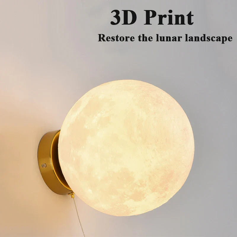LunarGlow - Applique Murale Astronaute en Forme de Lune