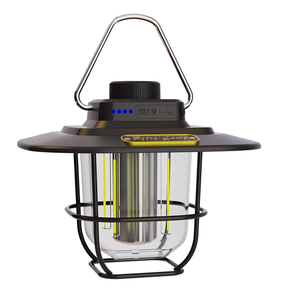 RetroLuxe - Lampe de Camping Vintage Rechargeable