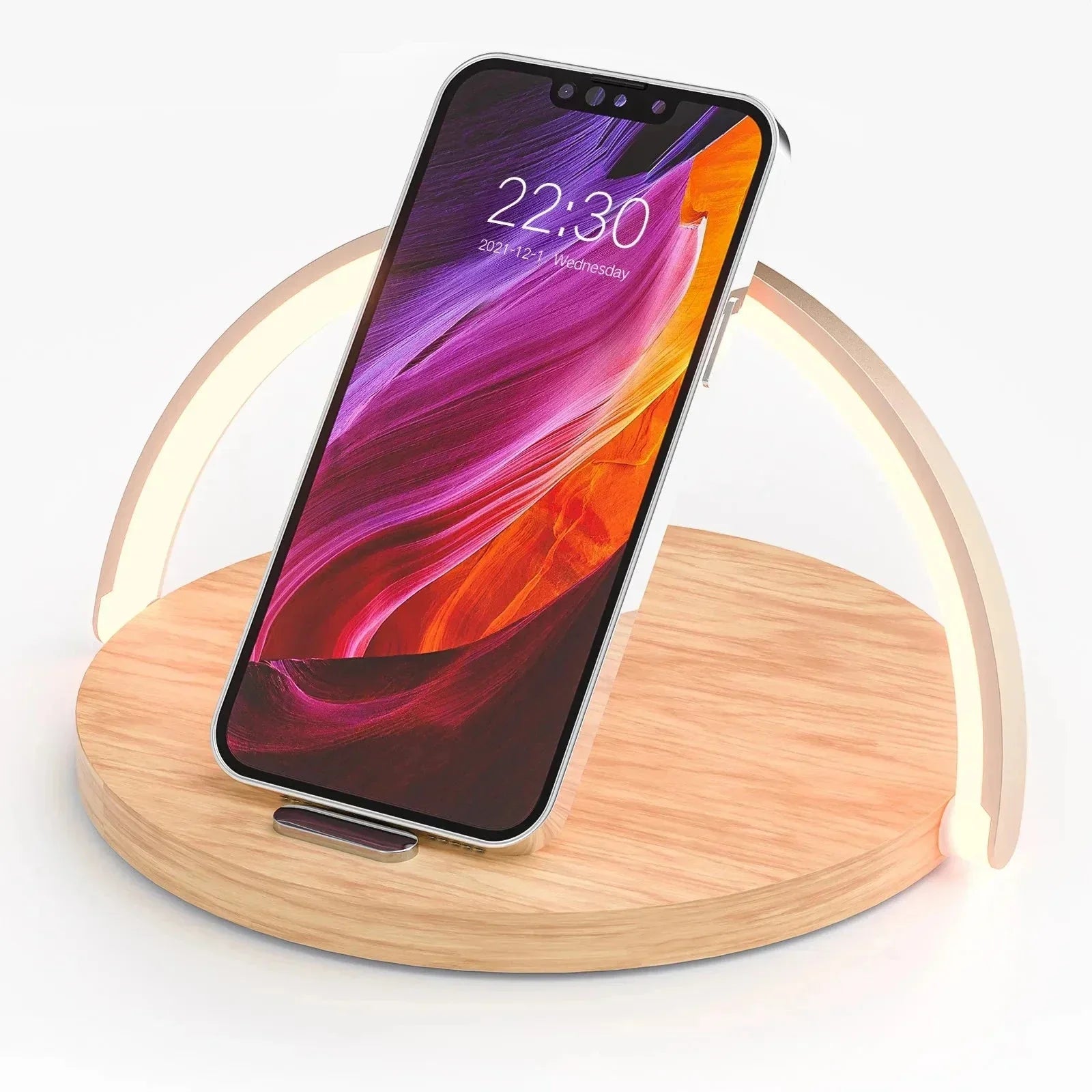 PowerGlow - Chargeur sans fil 15W avec lampe de bureau intégrée