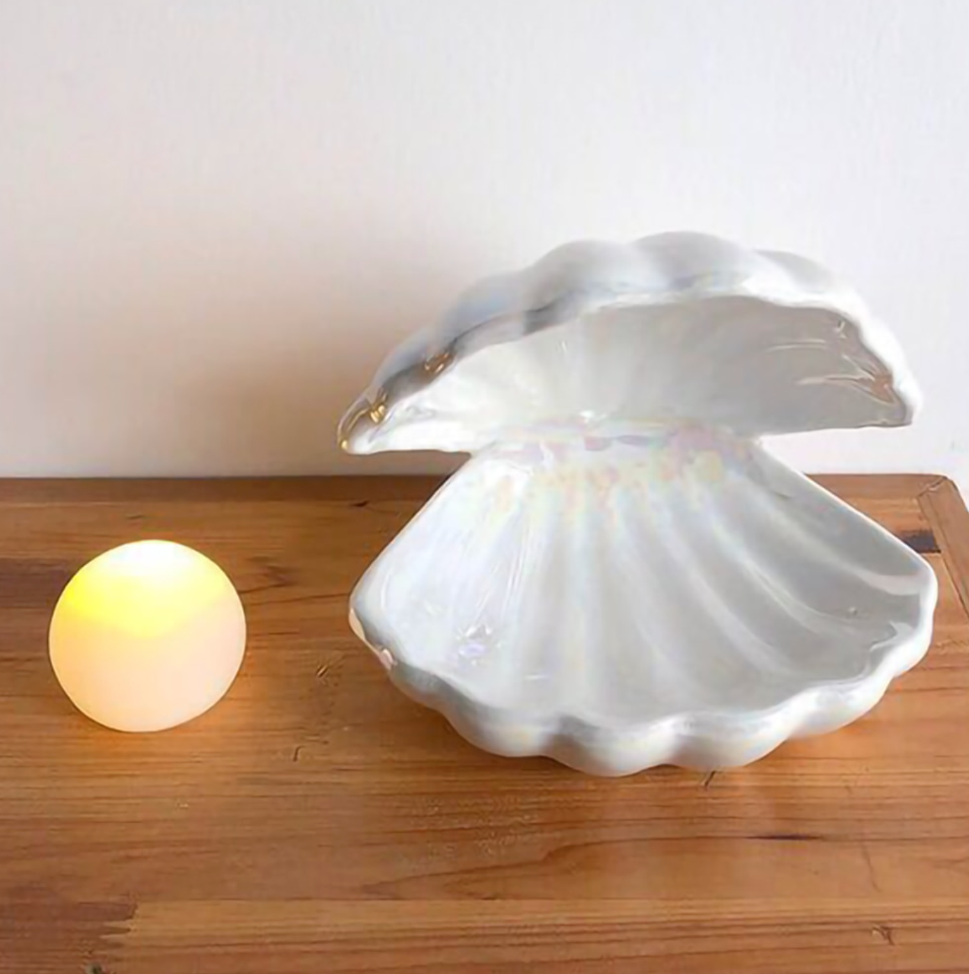 ShellGlow Lamp – Lampe Coquillage Élégante avec Perle