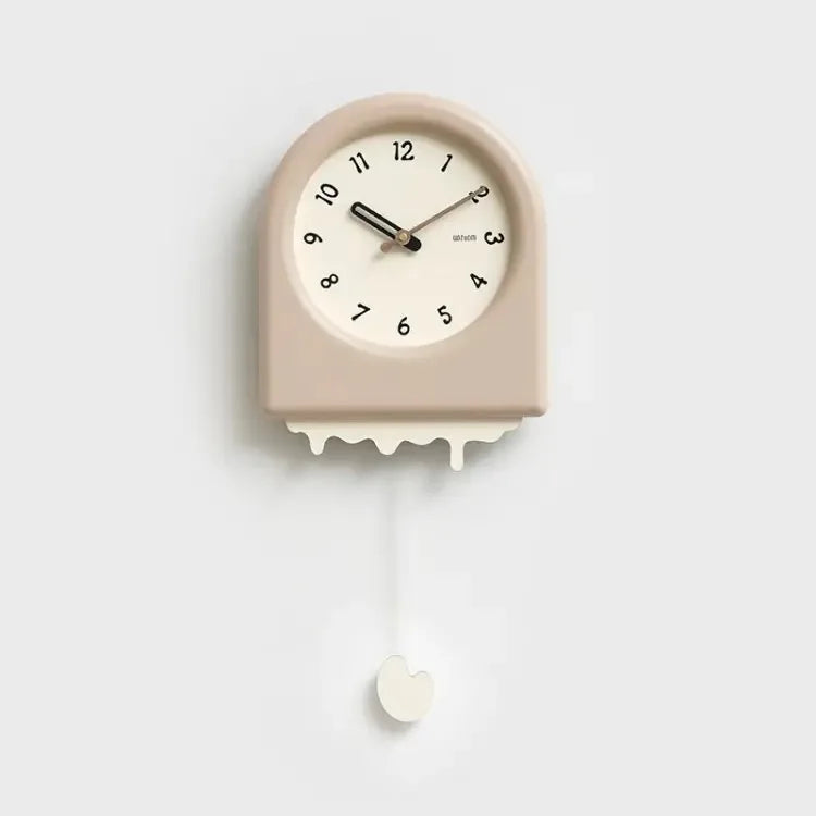 CremePendulum Clock - Horloge murale a pendule au design coreen moderne