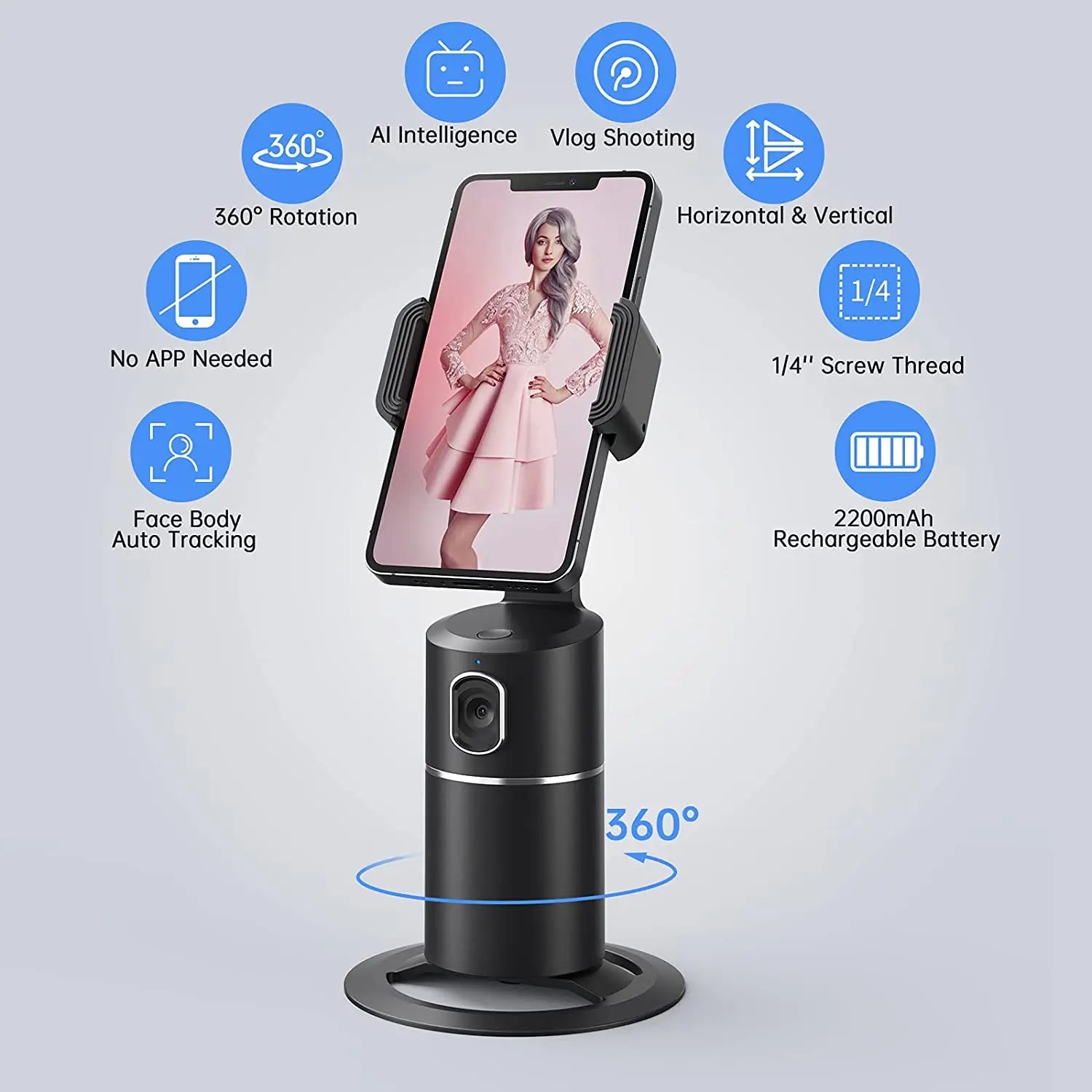 Follow Frame - Support Auto Reconnaissance Faciale 360°