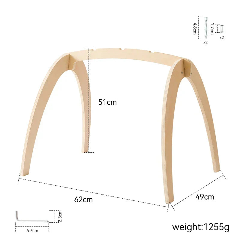 Montessori RattleFrame - Portique Bois Hochets pour Bébé