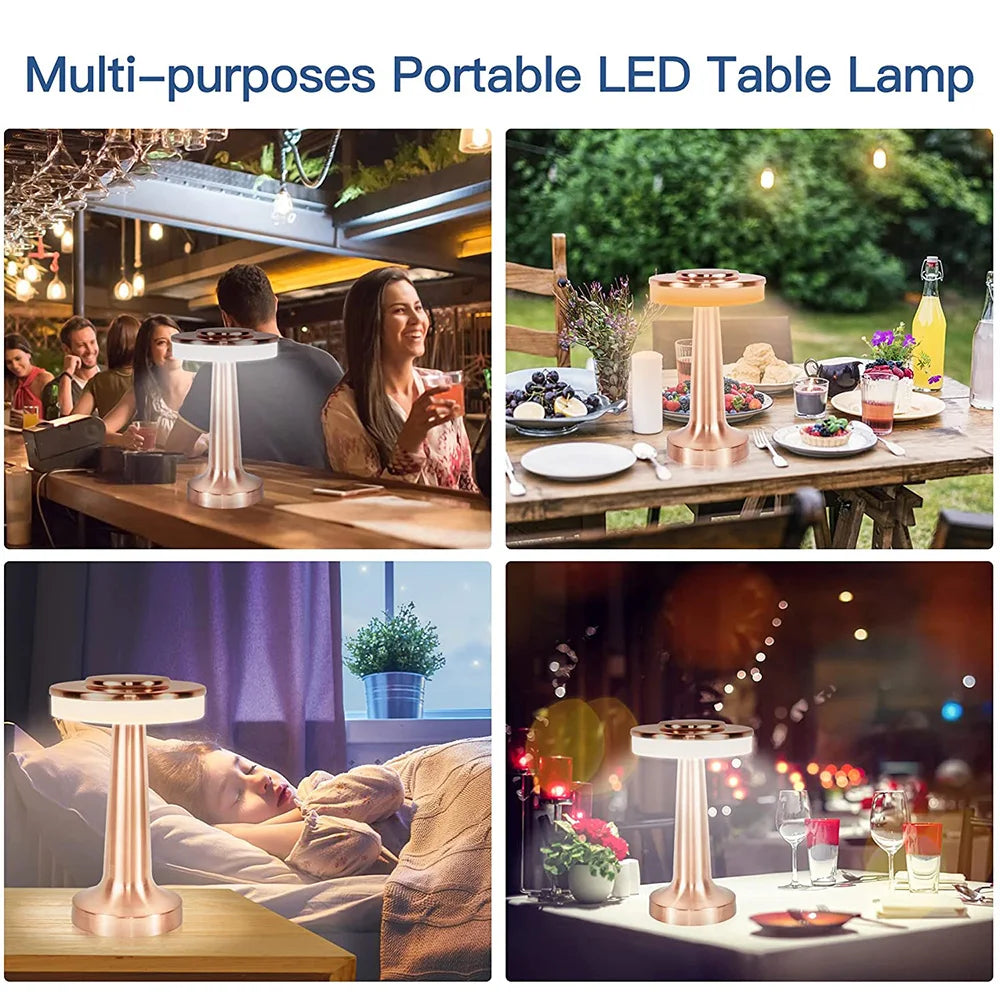 LumiCrest - Lampe LED rétro rechargeable sans fil