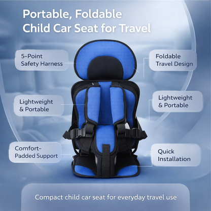 Siège Auto Bébé Pliable avec Harnais à Cinq Points | Compact et Portable pour Voyages Sécurisés 2