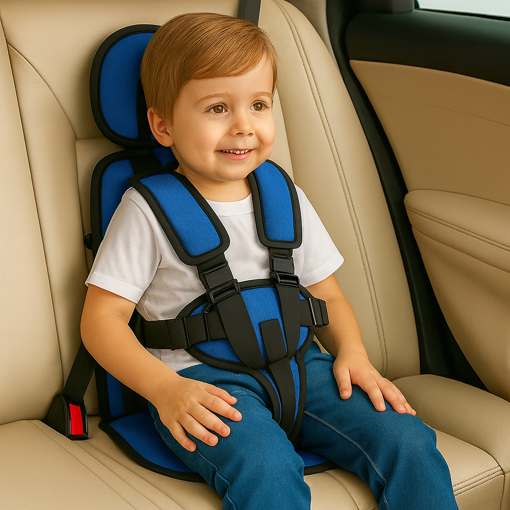 Siège Auto Pliable pour Enfants avec Harnais à Cinq Points | Rehausseur Voiture Sécurisé et Confortable pour Voyages 0