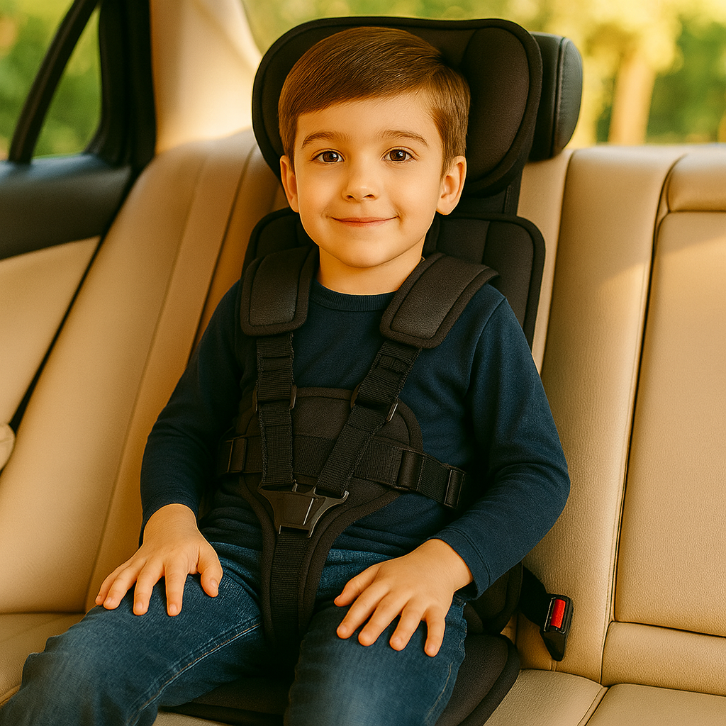Siège Auto Pliable pour Enfants avec Harnais à Cinq Points | Rehausseur Voiture Sécurisé et Confortable pour Voyages 4