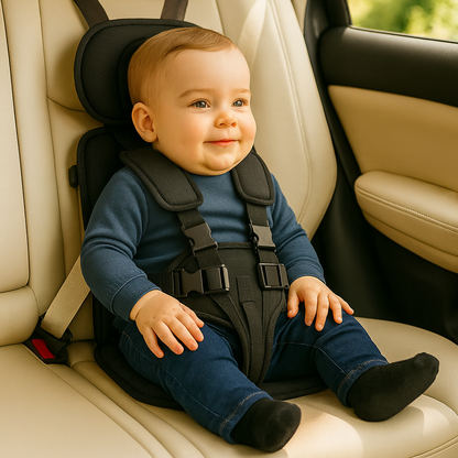 Siège Auto Pliable pour Enfants avec Harnais à Cinq Points | Rehausseur Voiture Sécurisé et Confortable pour Voyages 5