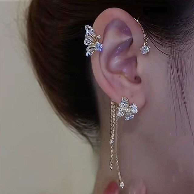 Clips d'Oreille Papillon Élégants sans Piercing