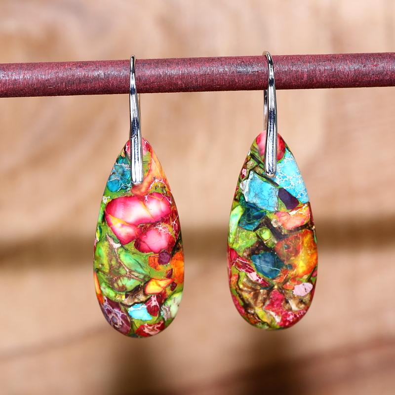 JasperDrop - Boucles pendantes en jaspe naturel