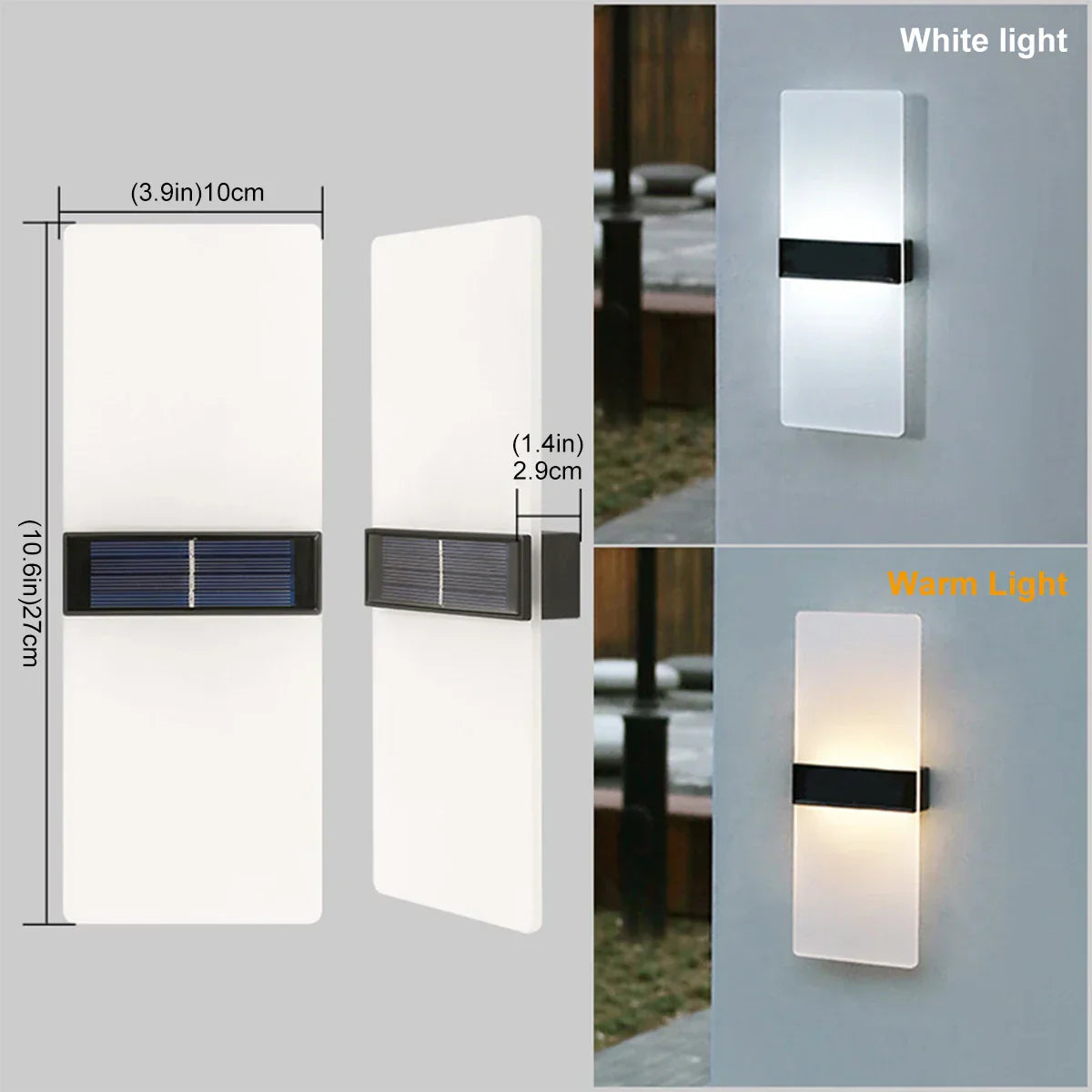 SolaraLight | Élégante Applique Murale Solaire LED Moderne Extérieur 6