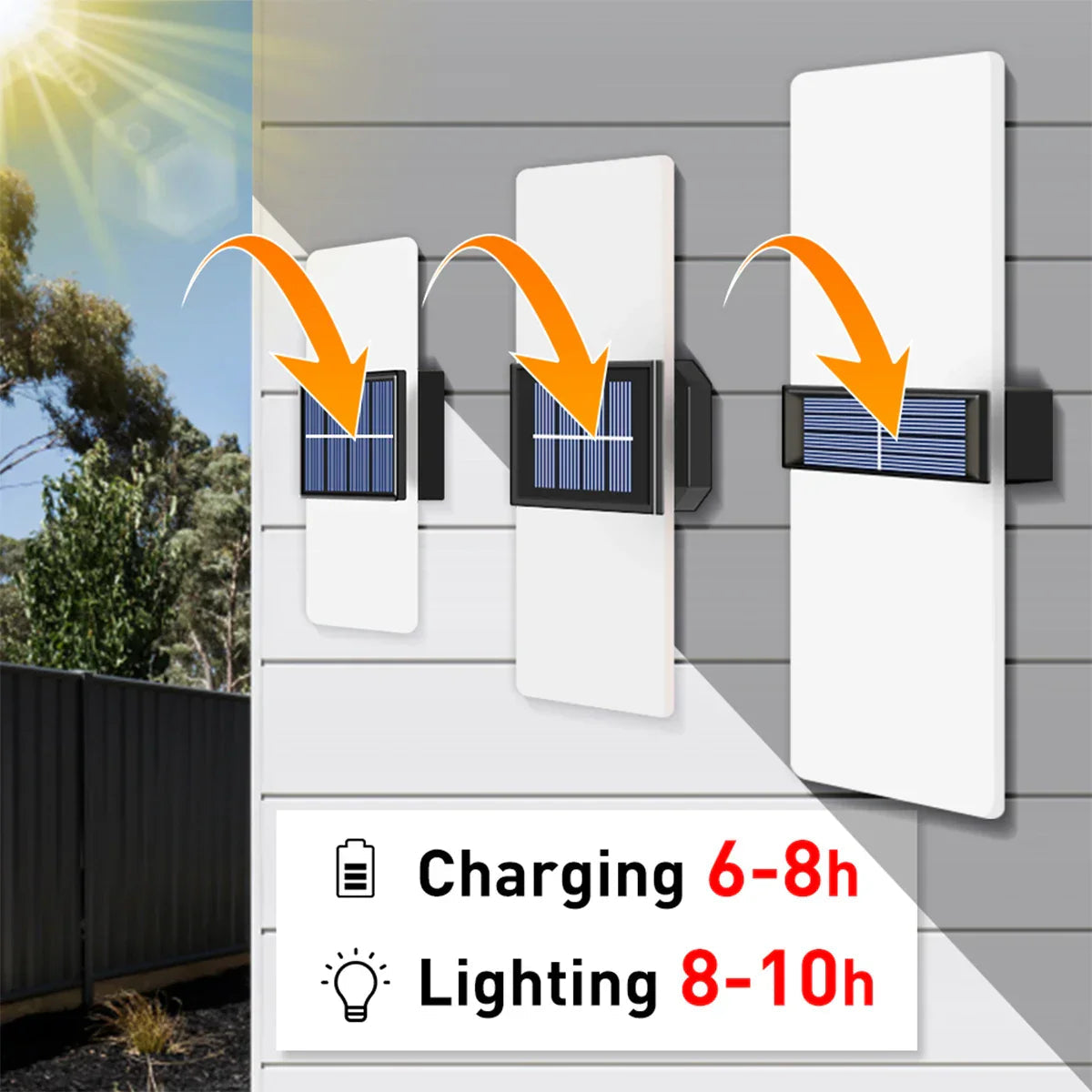 SolaraLight | Élégante Applique Murale Solaire LED Moderne Extérieur 7