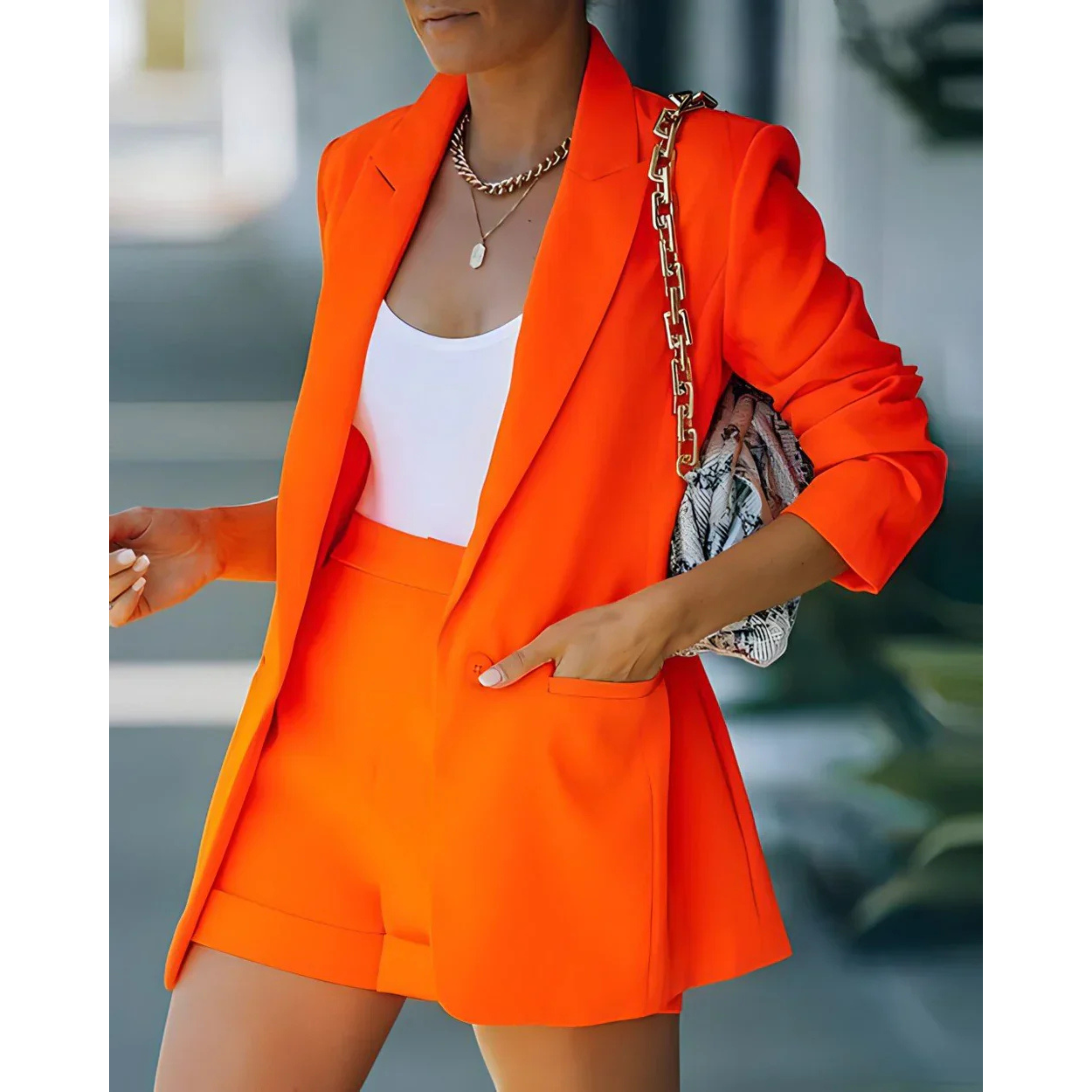 Sophie | Élégant Ensemble Tailleur Femme Blazer & Shorts 2
