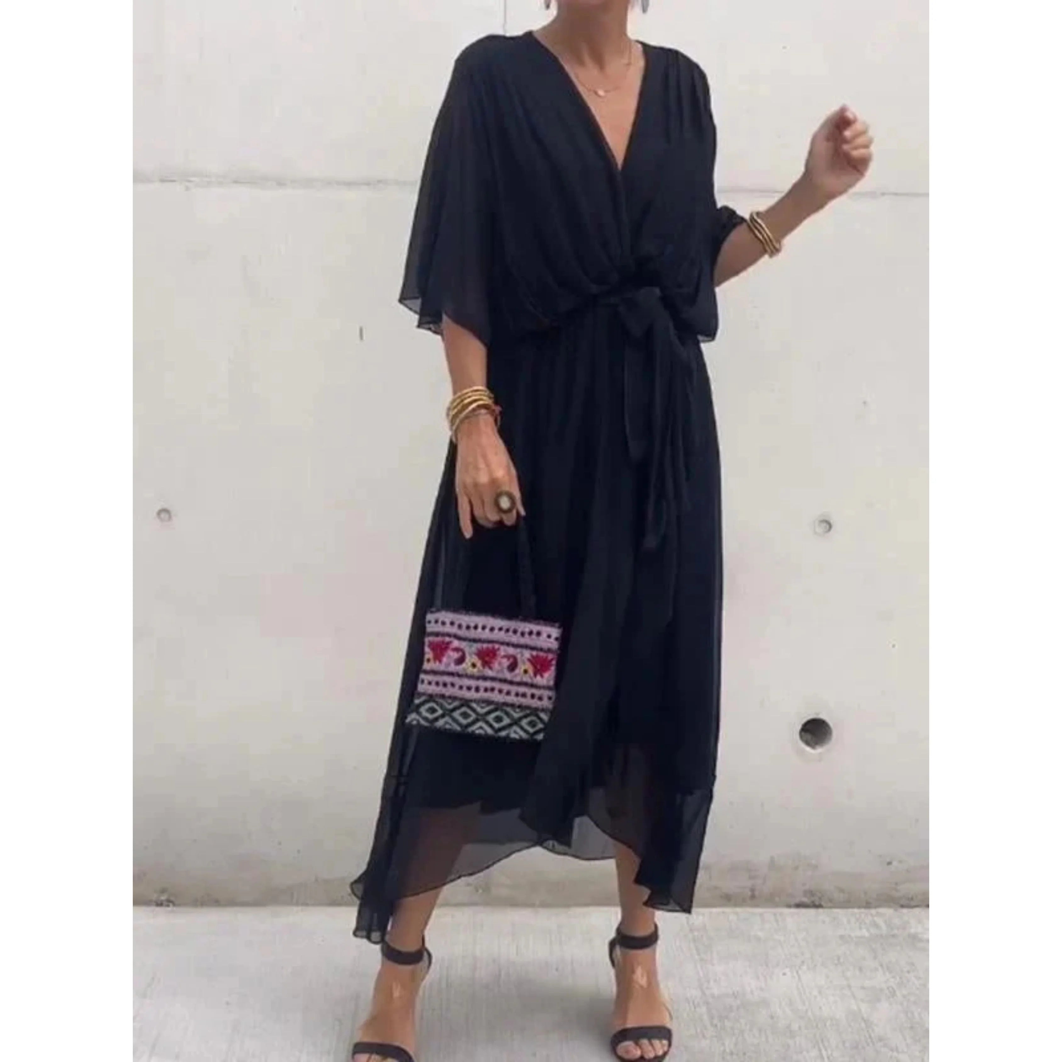 Sophie | Élégante Robe Col V en Mousseline de Soie 9