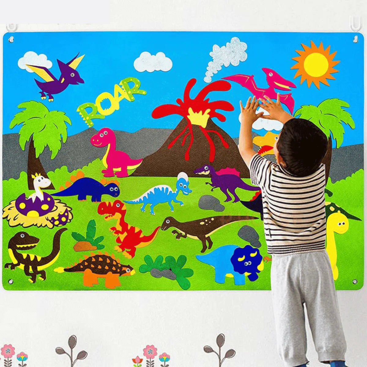 Tableau Éducatif en Feutre d'Animaux | Textures Colorées pour Apprentissage Interactif des Enfants 6