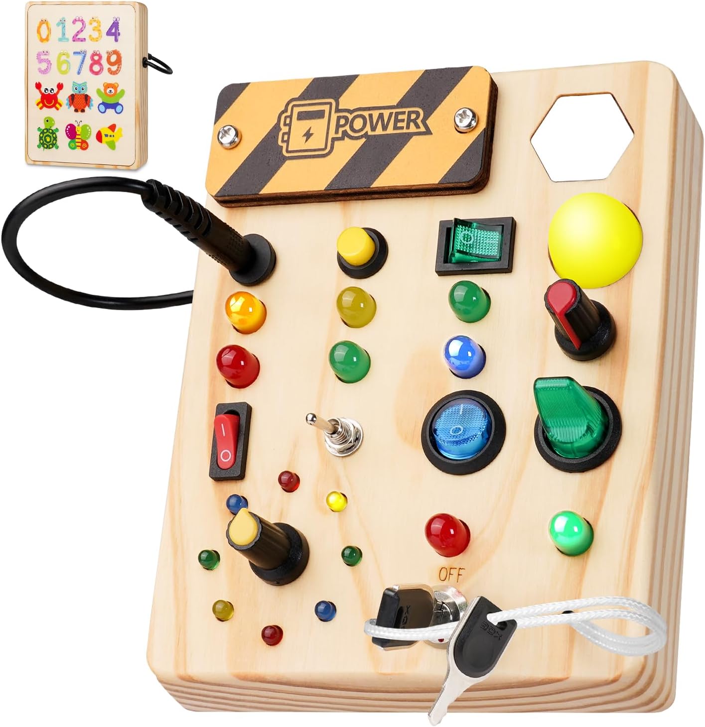 Tableau Montessori | Tableau d'Affichage Éducatif avec Lumières LED | Interactif pour le Développement des Tout-Petits 1