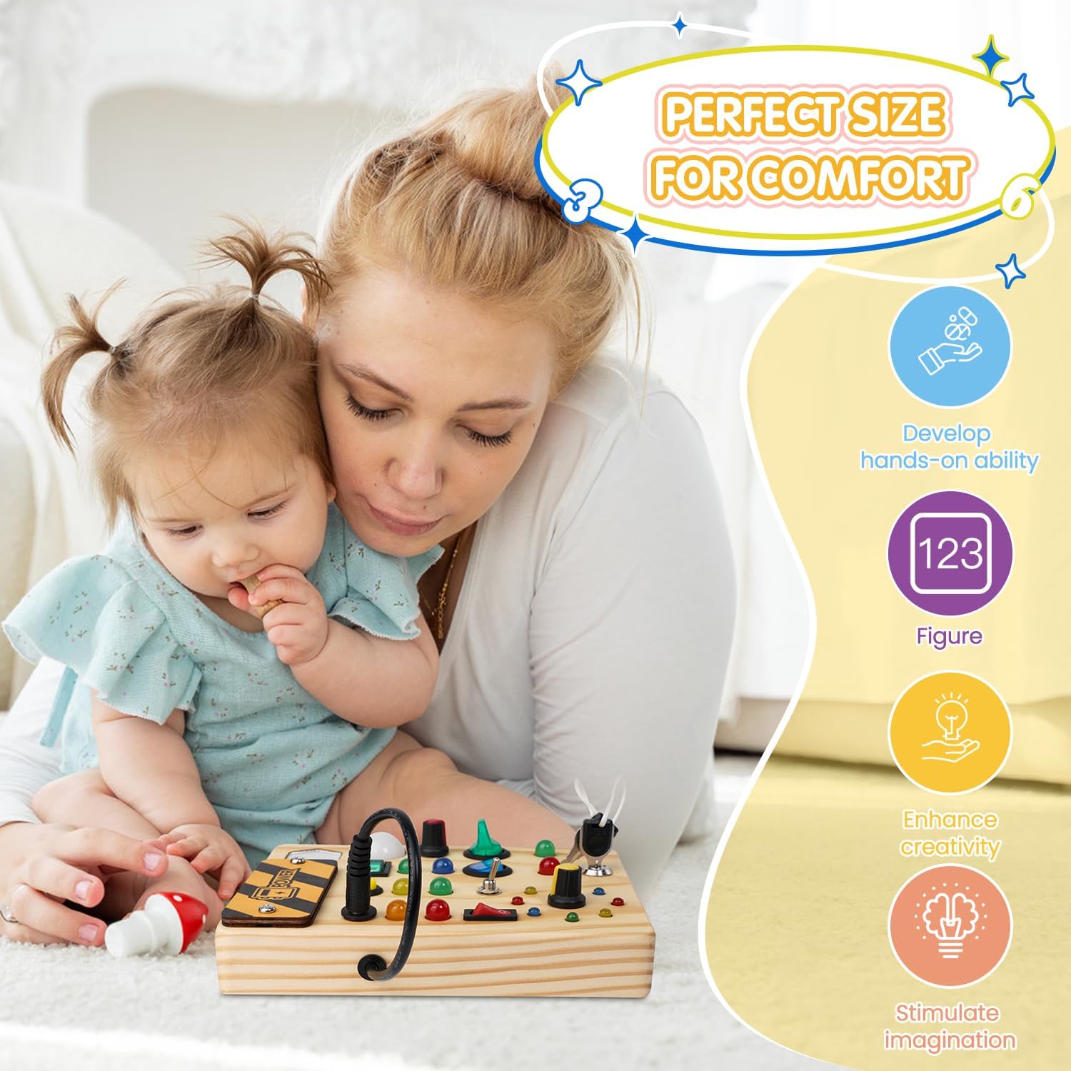 Tableau Montessori | Tableau d'Affichage Éducatif avec Lumières LED | Interactif pour le Développement des Tout-Petits 5