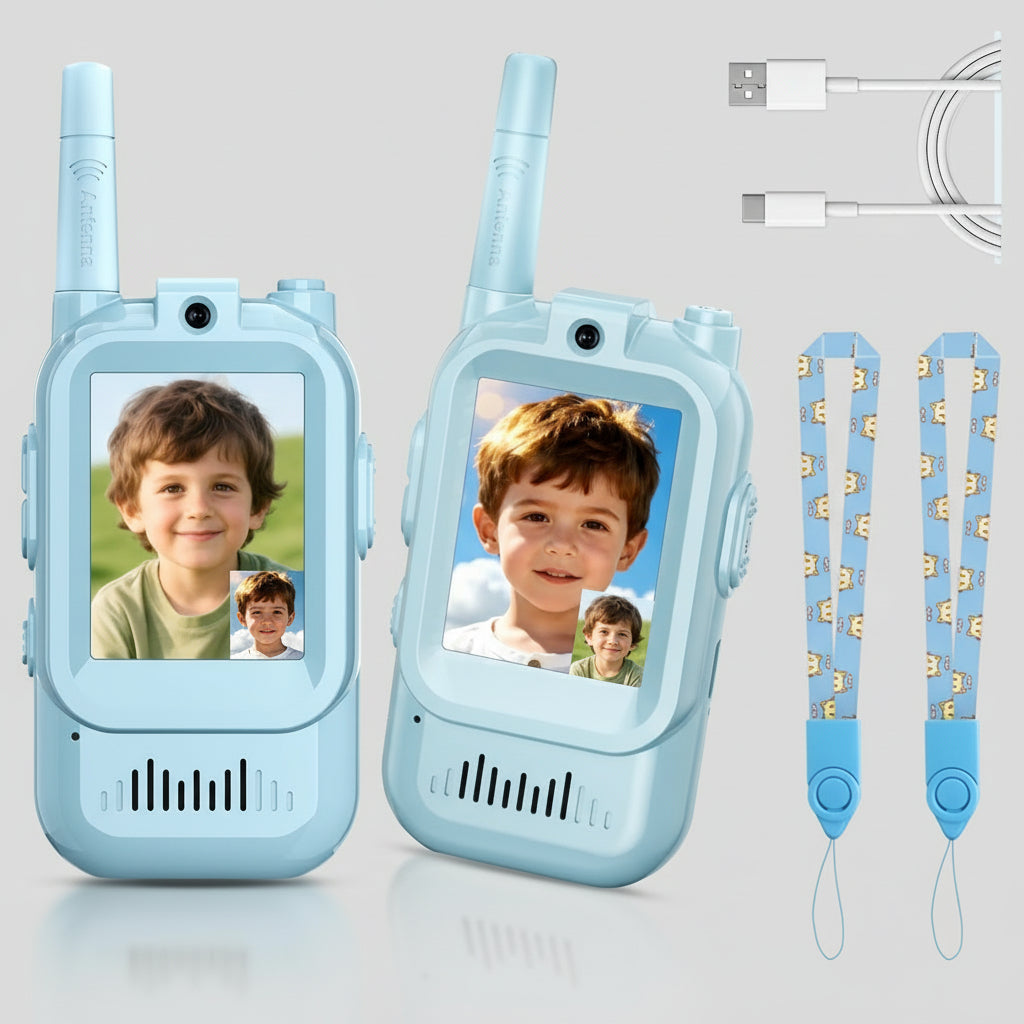 Talkies Walkies Vidéo Enfants | Communication Interactif avec Portée Longue | Durable et Amusant pour Aventures Extérieures 0