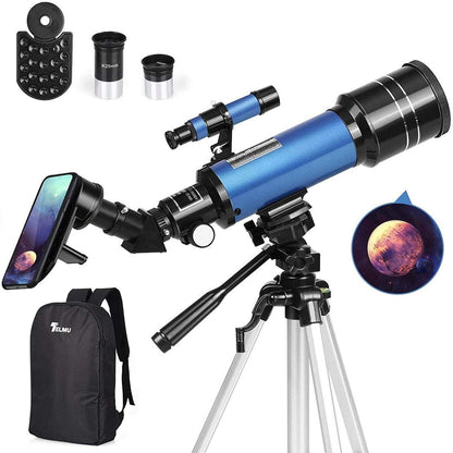 Télescope Débutant 70 mm avec Grossissement 67x et Trépied Réglable | Idéal pour Astronomie et Observation Terrestre 0