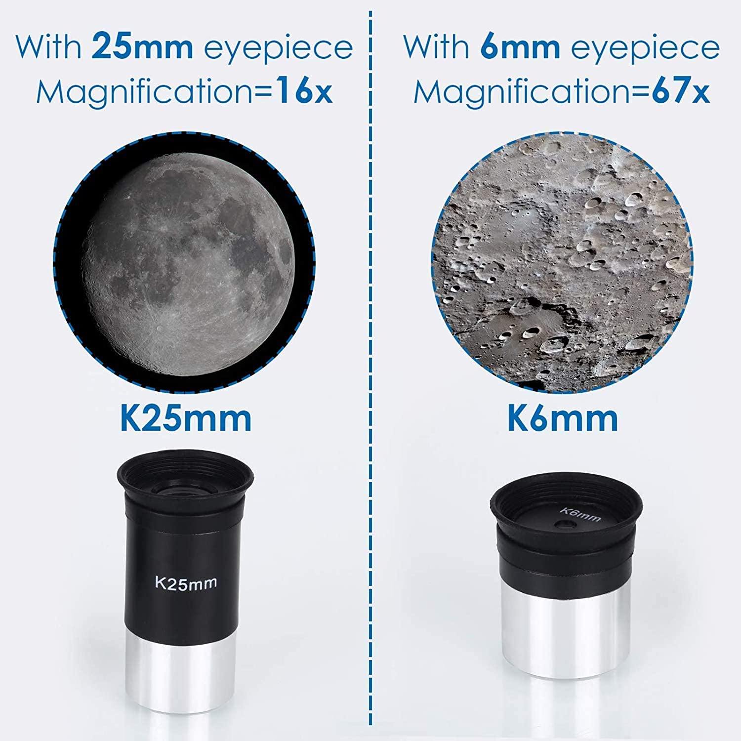 Télescope Débutant 70 mm avec Grossissement 67x et Trépied Réglable | Idéal pour Astronomie et Observation Terrestre 3