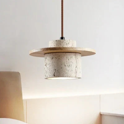 TerraLuxe | Élégant Lustre en Travertin Design Rétro pour Salle à Manger 1