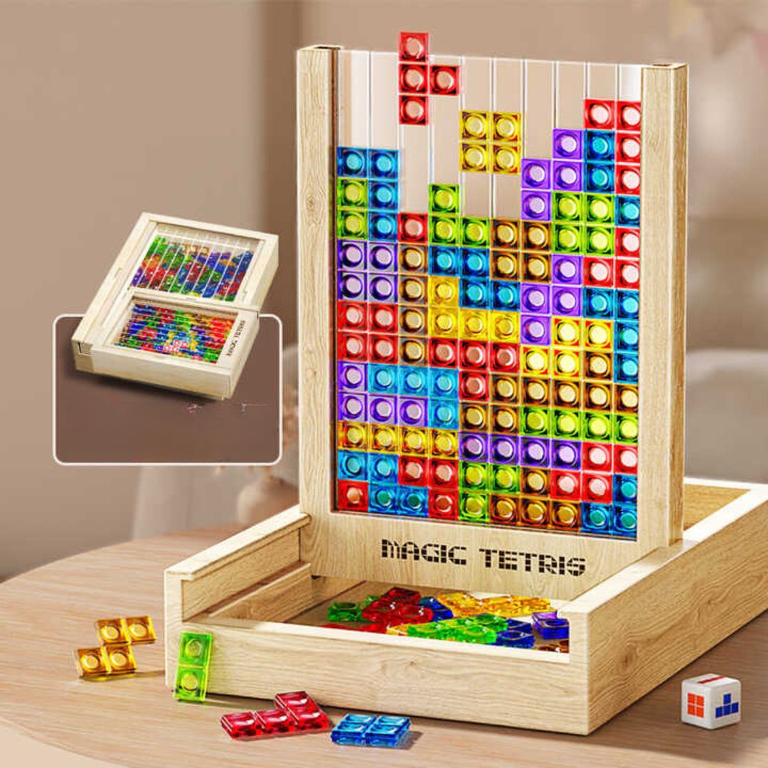 TetrisWood | Jeu en Bois Durable avec Pierres Colorées | Améliorez vos Compétences Cognitives en Famille 2