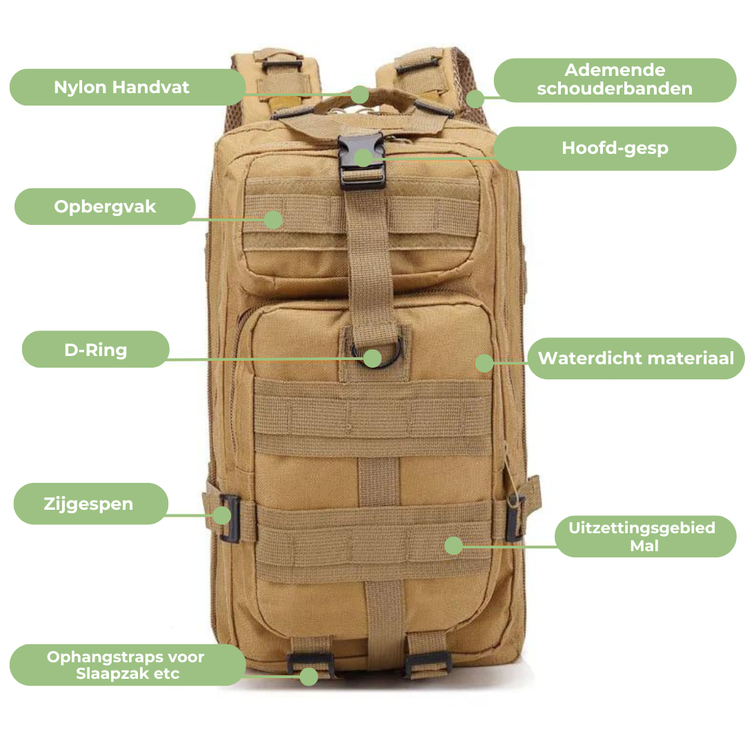 TrailMaster Backpack - Sac Tactique Imperméable 35L
