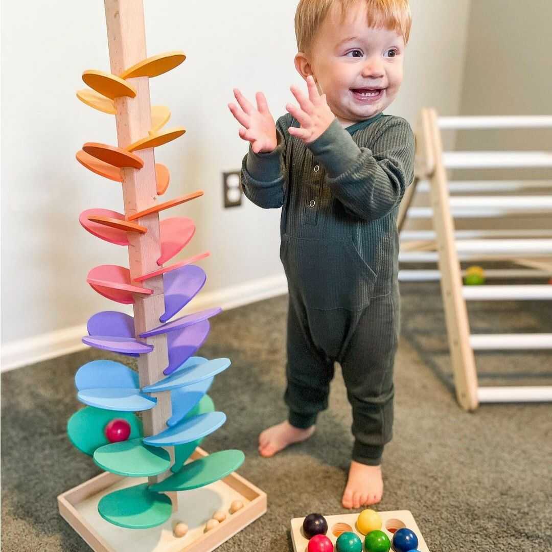 Tour Sonore Arc-en-Ciel | Jeux Sensoriel en Bois avec Sons Enchanteurs | Développement Cognitif pour Enfants 0