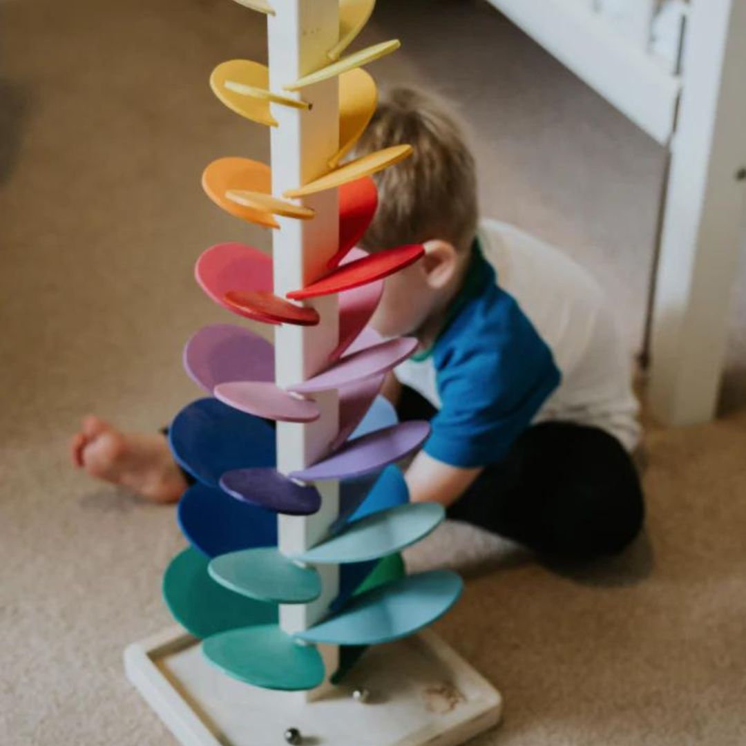 Tour Sonore Arc-en-Ciel | Jeux Sensoriel en Bois avec Sons Enchanteurs | Développement Cognitif pour Enfants 4