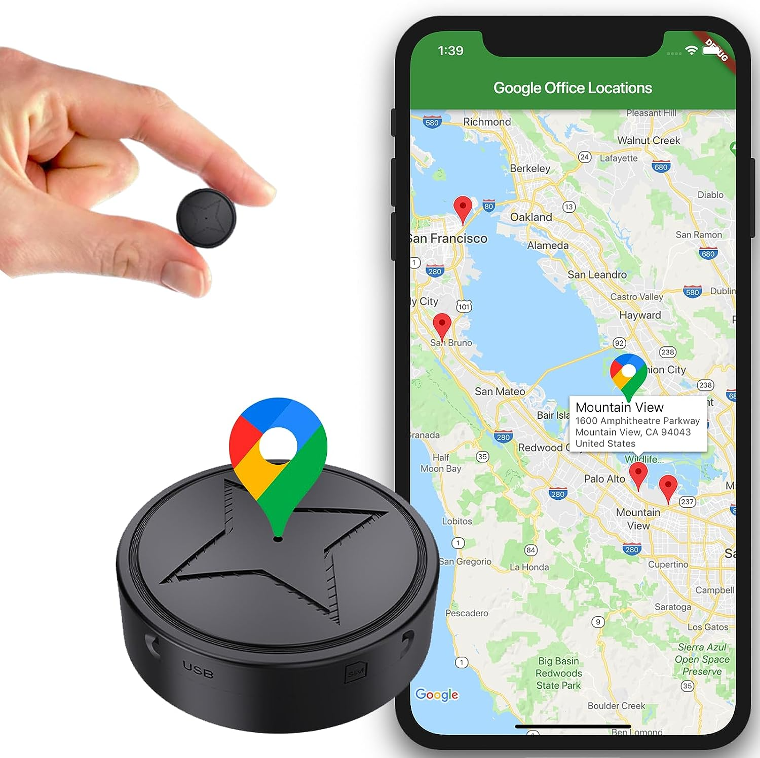 Traceur GPS Compact | Tracker GPS avec Fixation Magnétique | Suivi en Temps Réel pour Objets de Valeur 0