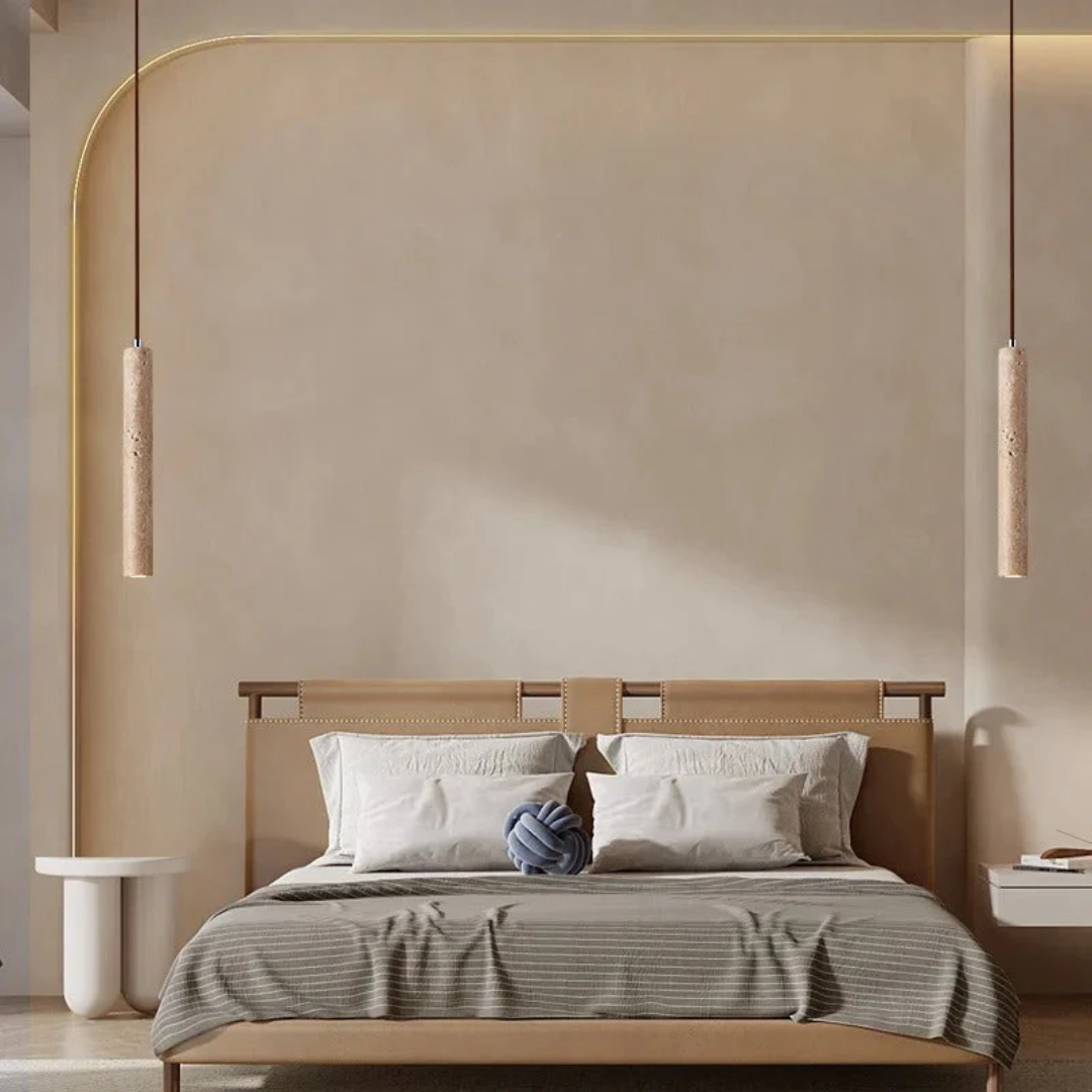 TravertinLuxe | Élégant Lustre LED Minimaliste Pour Salon et Salle À Manger 3