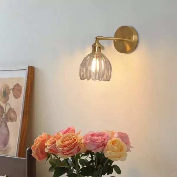 TulipGlass | Élégante Applique Murale Rétro en Verre de Tulipe 2