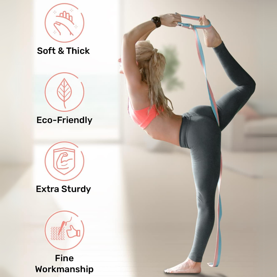 FlexFit – Sangle de Yoga Réglable avec Anneau en D
