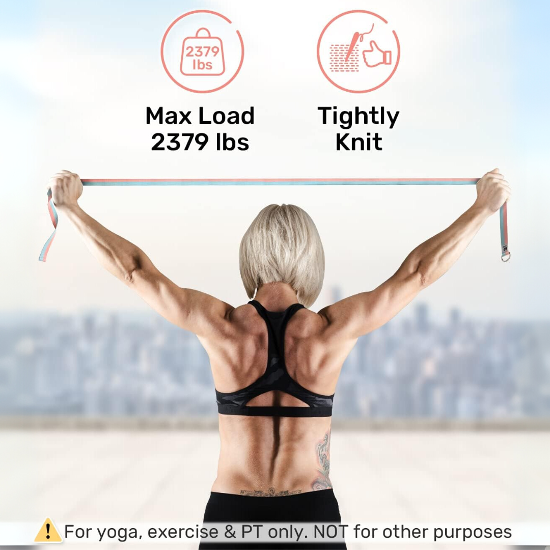 FlexFit – Sangle de Yoga Réglable avec Anneau en D
