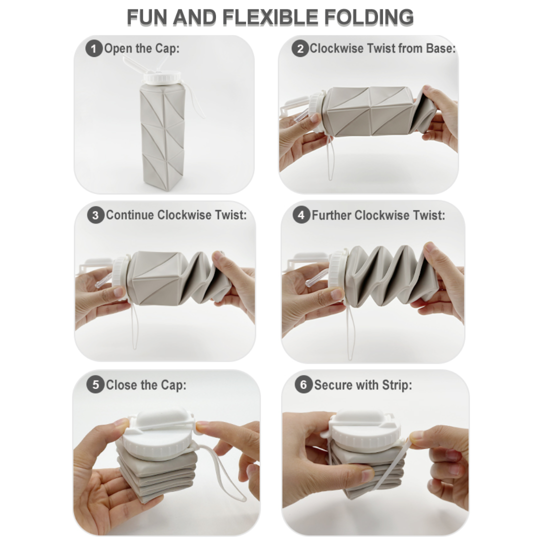 FlexiBottle – Gourde Silicone Compacte 610ml