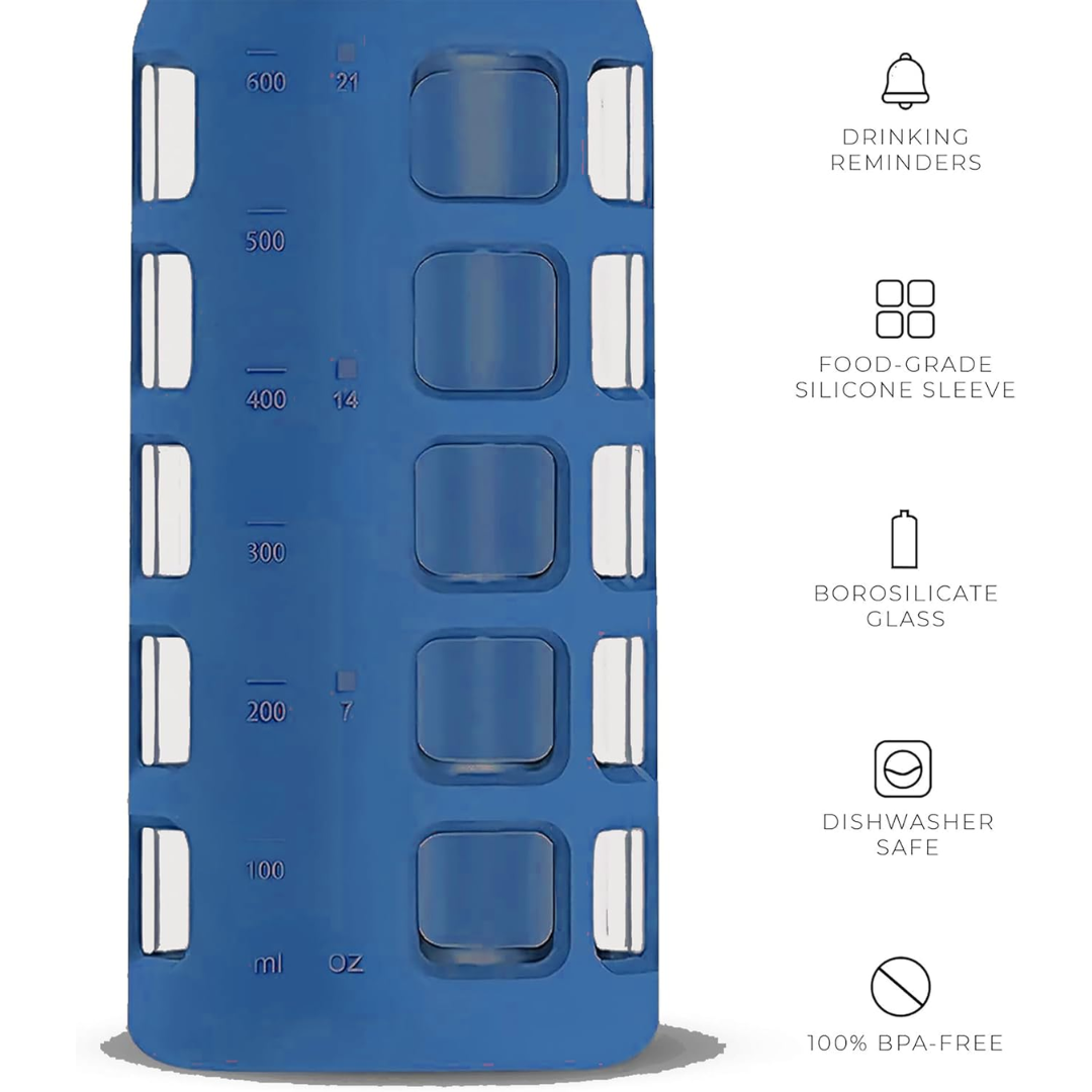 HydraFlow - Gourde Verre Indicateur Temps Protection