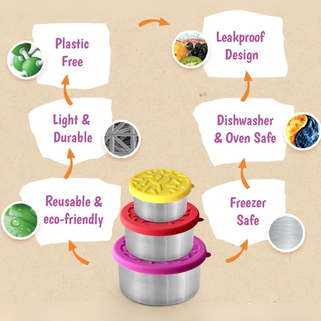 FreshBox Set – Boîtes Déjeuner Inox avec Couvercles