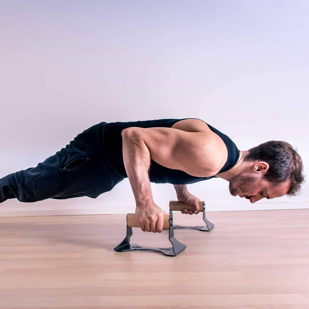 PowerGrip - Parallettes Bois Push-Up Antidérapantes