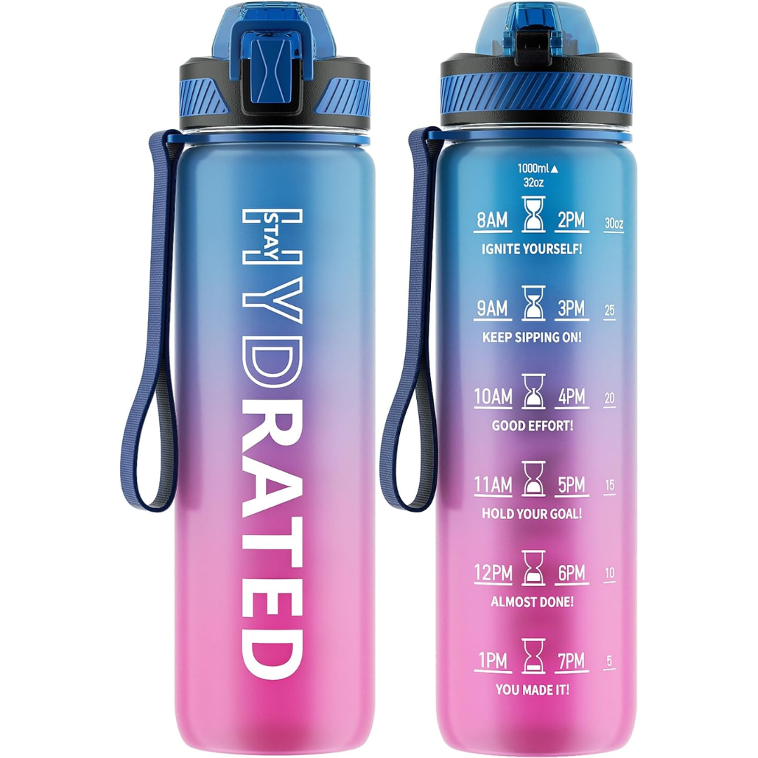 HydraFlow – Gourde Sport Motivante avec Paille