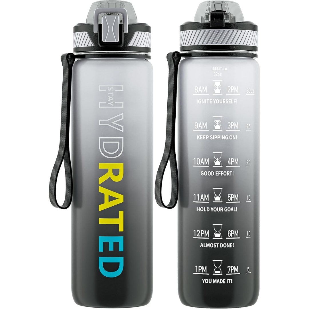 HydraFlow – Gourde Sport Motivante avec Paille