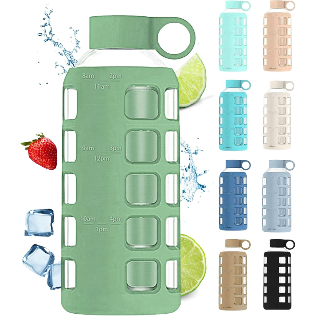 HydraFlow - Gourde Verre Indicateur Temps Protection