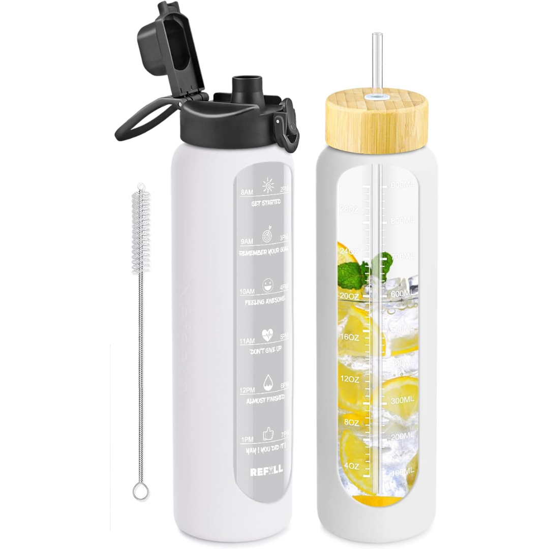 HydraVibe - Gourde Réutilisable Motivation avec Paille